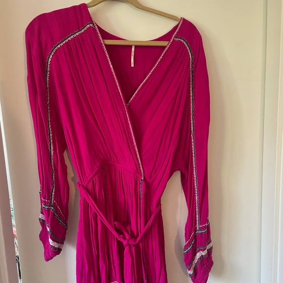 Free People Delilah Hot Pink Mini Dress - Picture 3 of 6